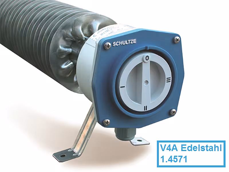V4A Rippenrohrheizofen mit Schalter, 230V, Edelstahl 1.4571, IP66/67 von Schultze V4A Rippenrohrheizofen mit Schalter, 230V, Edelstahl 1.4571, IP66/67 aus der Kategorie Rippenrohrheizgeräte