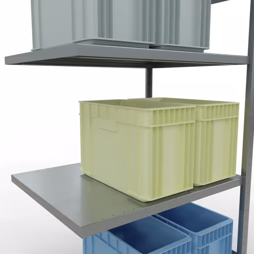 Abbildung Nr 9 des Artikels Anbauregal, Fachbodenregal Stecksystem MULTIplus330, 2000 x 1000 x 800 mm (HxBxT), 5 Fachböden, Längenriegel, verzinkt aus der Produktgruppe Stecksystem von der Marke Schulte Lagertechnik