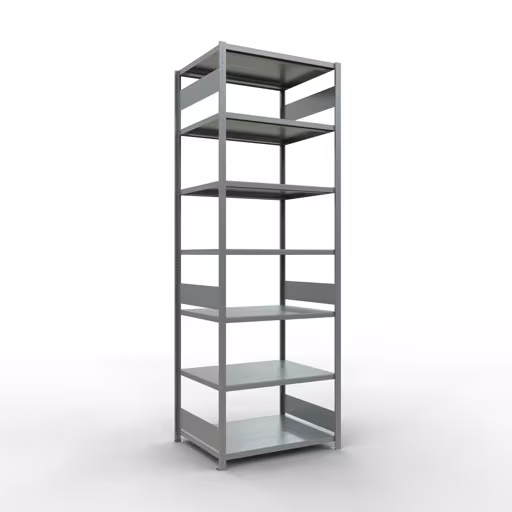 Grundregal, Fachbodenregal Stecksystem MULTIplus330, 3000 x 1000 x 800 mm (HxBxT), 7 Fachböden, Längenriegel, verzinkt aus der Kategorie Grundregal mit der Artikelnummer 13982-LR