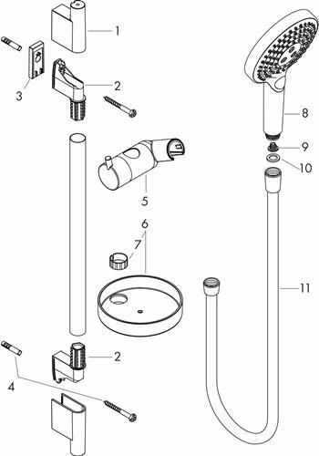 Hansgrohe Brauseset RAINDANCE SELECT S 120 3jet P DN 15 900 mm Brausestange chrom
