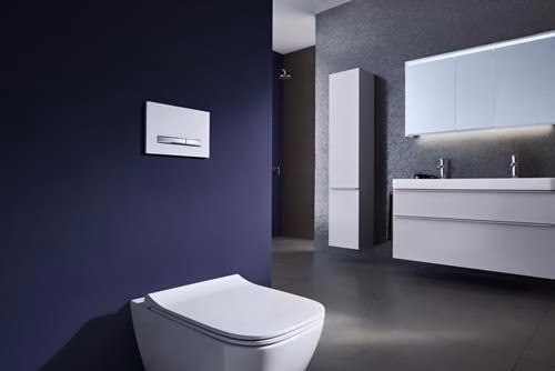 Geberit Smyle Wand-WC, eckig, Tiefspüler geschlossene Form, Rimfree, weiß