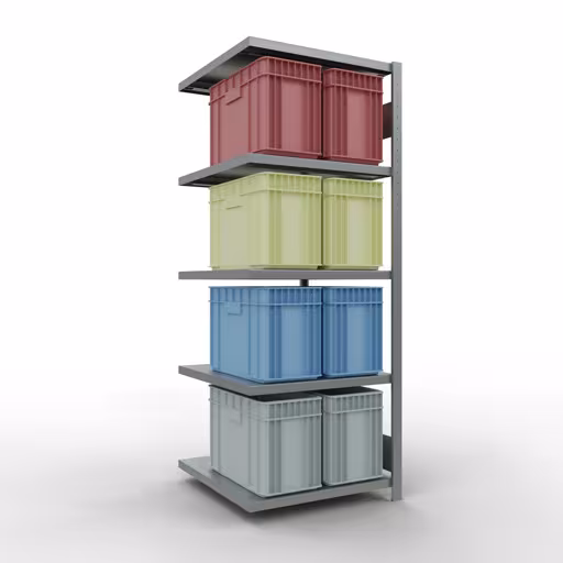 Abbildung Nr 13 des Artikels Anbauregal, Fachbodenregal Stecksystem MULTIplus250, 2000 x 750 x 800 mm (HxBxT), 5 Fachböden, Längenriegel, verzinkt aus der Produktgruppe Stecksystem von der Marke Schulte Lagertechnik