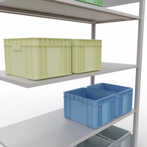 Produktbild Nr.15 des Artikels Anbauregal, Fachbodenregal Stecksystem MULTIplus150, 2000 x 1300 x 600 mm (HxBxT), 5 Fachböden, Längenriegel, RAL 7035 lichtgrau aus der Produktreihe Stecksystem von der Marke Schulte Lagertechnik