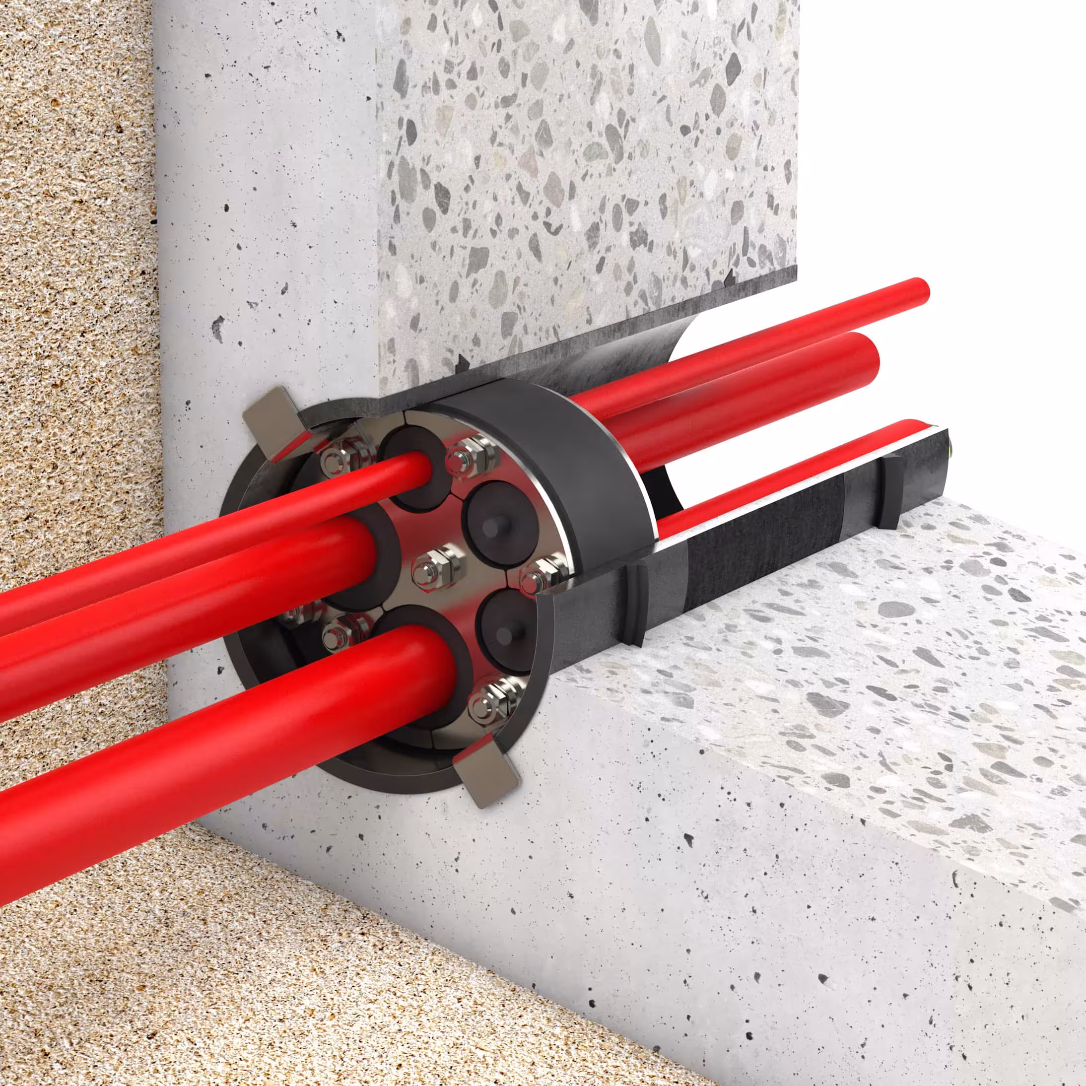 Gummi-Press-Dichtung ZS 200 GPD200/G/40/ZS/V2A/EPDM/3x(22-54)+4x(4-25)+3x(4-20) von der Marke UGA System-Technik aus der Produktreihe Mauerdurchführungen