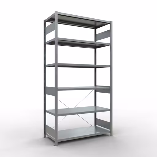 Stecksystem Grundregal 2500x1300x600 mm, Typ 250 kg, verzinkt aus der Kategorie Grundregal mit der Artikelnummer 12961-130