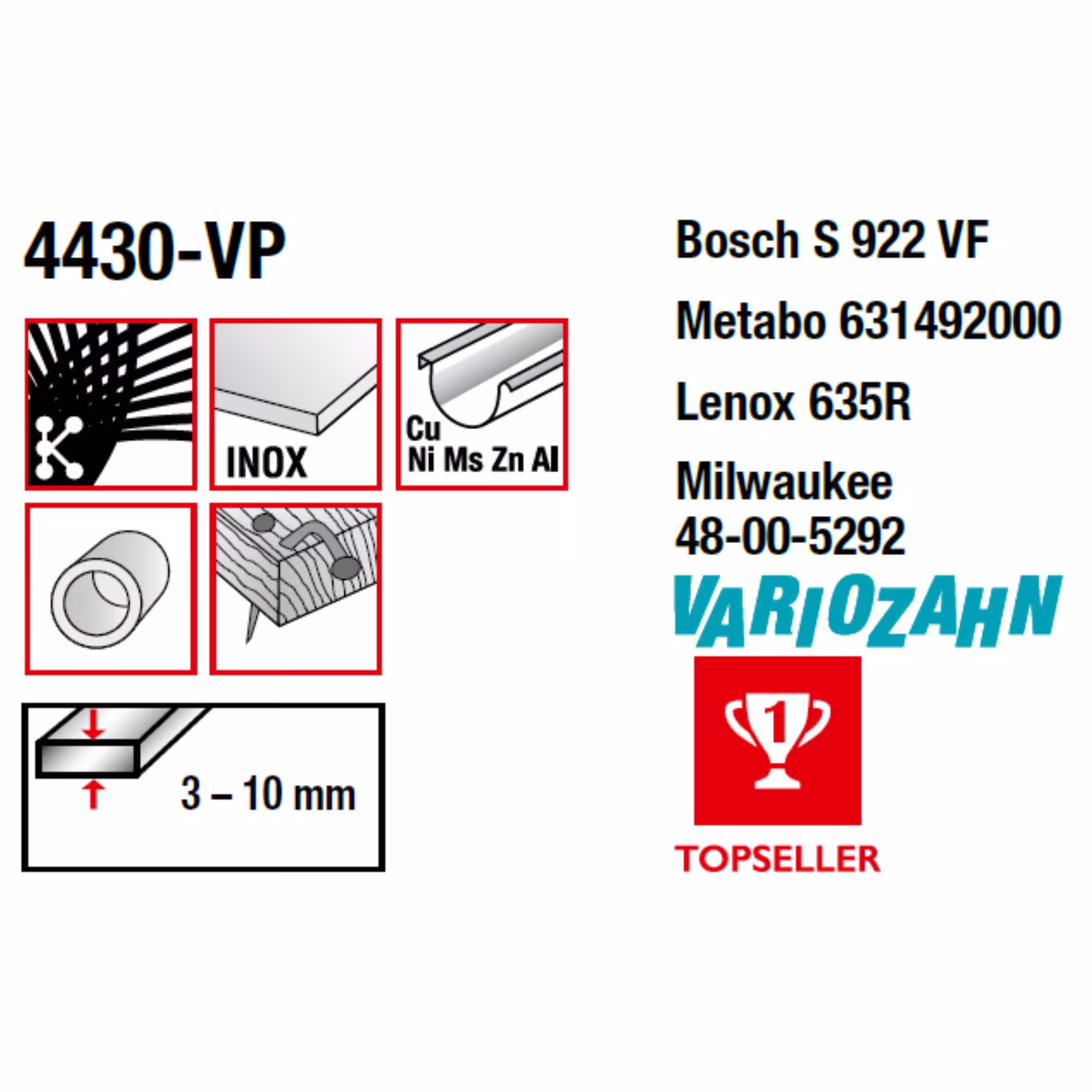MPS Bi-Metall-Säbelsägeblatt gefräst und geschränkt Sanitär / Heizung Ausführung Gesamtlänge: 150 mm mit der GTIN 4028655443016 Bi-Metall-Säbelsägeblatt gefräst und geschränkt Gesamtlänge 150/verzahnte Länge 130mm, Zahnteilung 1,8-2,5mm #4430-VP-5 von MPS mit der Artikelnr. 4430-VP-5