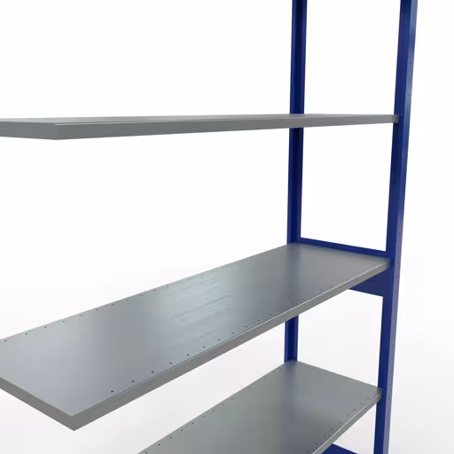 Produktbild Nr.6 des Artikels Anbauregal, Fachbodenregal Stecksystem MULTIplus150, 2500 x 1300 x 400 mm (HxBxT), 6 Fachböden, Längenriegel, RAL 5010 enzianblau/verzinkt aus der Produktreihe Stecksystem von der Marke Schulte Lagertechnik