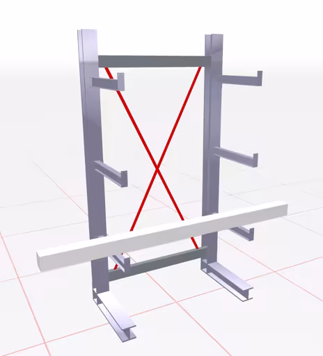 Andere Ansicht des Artikels K 3000, Kreuzstrebe 2000 mm für Ständerhöhe größer 2500 mm, inkl. Spannschlösser und Schrauben, verzinkt Andere Ansicht des Artikels K 3000, Kreuzstrebe 2000 mm für Ständerhöhe größer 2500 mm, inkl. Spannschlösser und Schrauben, verzinkt aus der Kategorie Kragarmregale