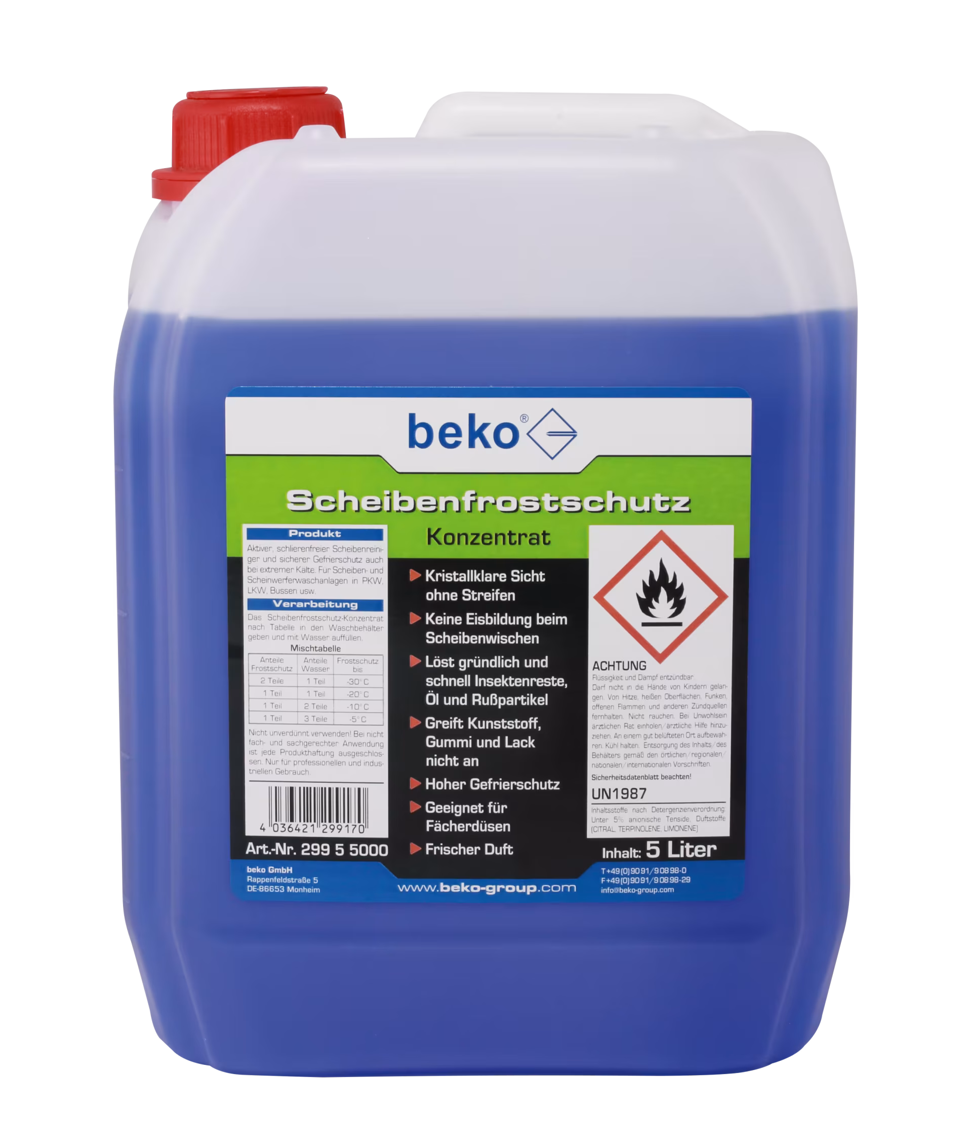 Scheibenfrostschutz -Konzentrat- 5 l Kanister von Beko Scheibenfrostschutz -Konzentrat- 5 l Kanister aus der Kategorie KFZ Pflegemittel mit der Artikelnr. 299 5 5000