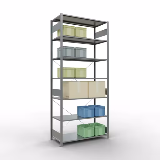 Produktbild Nr.6 des Artikels Stecksystem Grundregal 3000x1300x600 mm, Typ 150 kg, verzinkt aus der Produktreihe Stecksystem von der Marke Schulte Lagertechnik