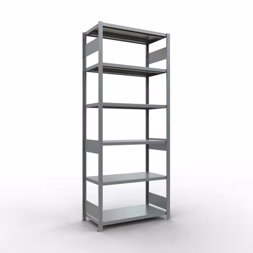 Grundregal, Fachbodenregal Stecksystem MULTIplus250, 2500 x 1000 x 500 mm (HxBxT), 6 Fachböden, Längenriegel, verzinkt aus der Kategorie Grundregal mit der Artikelnummer 12951-LR