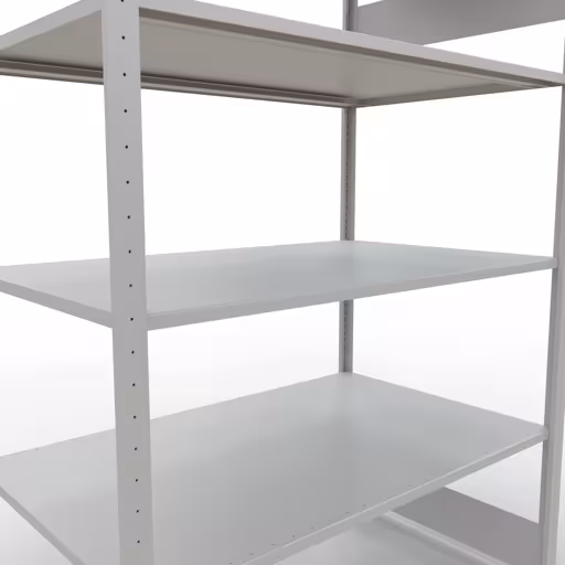 Grundregal, Fachbodenregal Stecksystem MULTIplus150, 2000 x 1300 x 800 mm (HxBxT), 5 Fachböden, Längenriegel, RAL 7035 lichtgrau von Schulte Lagertechnik aus der Kategorie Stecksystem
