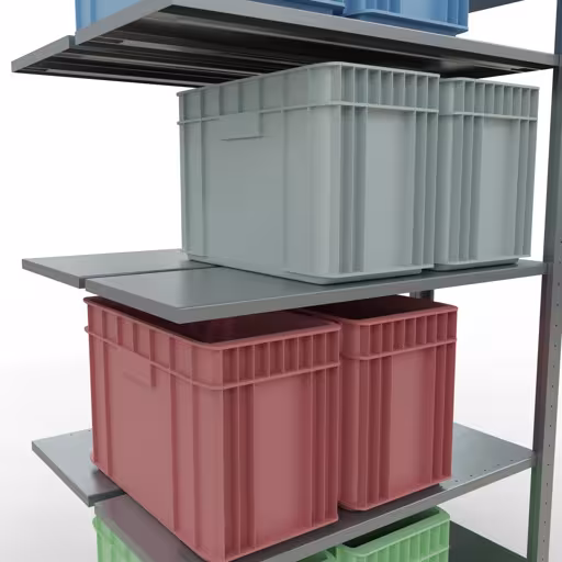 Abbildung Nr 15 des Artikels Anbauregal, Doppelregal, Fachbodenregal Stecksystem MULTIplus150, 2000 x 1000 x (2x400) mm (HxBxT), 2x5 Fachböden, Längenriegel, verzinkt aus der Produktgruppe Fachbodenregale von der Marke Schulte Lagertechnik