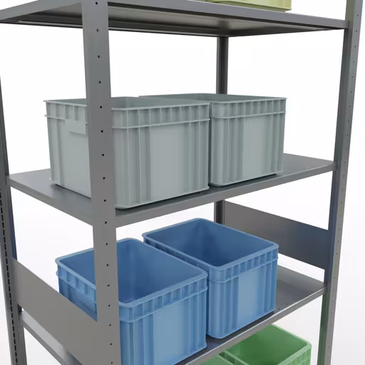 Abbildung Nr 15 des Artikels Grundregal, Fachbodenregal Stecksystem MULTIplus85, 3000 x 1000 x 600 mm (HxBxT), 7 Fachböden, Längenriegel, verzinkt aus der Produktgruppe Stecksystem von der Marke Schulte Lagertechnik