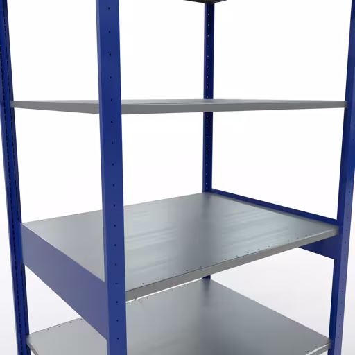 Grundregal, Fachbodenregal Stecksystem MULTIplus150, 2500 x 1000 x 800 mm (HxBxT), 6 Fachböden, Kreuzstrebe, RAL 5010/verzinkt von der Marke Schulte Lagertechnik aus der Produktreihe Stecksystem