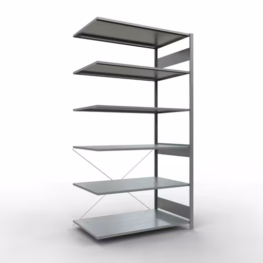 Stecksystem Anbauregal 2500x1300x800 mm, Typ 150 kg, verzinkt aus der Kategorie Anbauregal mit der Artikelnummer 12786-130