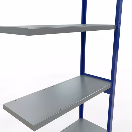 Abbildung Nr 11 des Artikels Anbauregal, Fachbodenregal Stecksystem MULTIplus250, 3000 x 1000 x 400 mm (HxBxT), 7 Fachböden, Längenriegel, RAL 5010 enzianblau/verzinkt aus der Produktgruppe Stecksystem von der Marke Schulte Lagertechnik