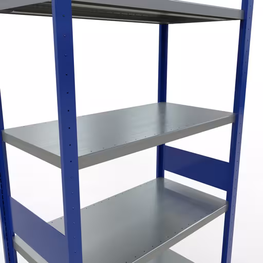 Abbildung Nr 8 des Artikels Grundregal, Fachbodenregal Stecksystem MULTIplus330, 3000 x 1000 x 500 mm (HxBxT), 7 Fachböden, Längenriegel, RAL 5010 enzianblau/verzinkt aus der Produktgruppe Stecksystem von der Marke Schulte Lagertechnik