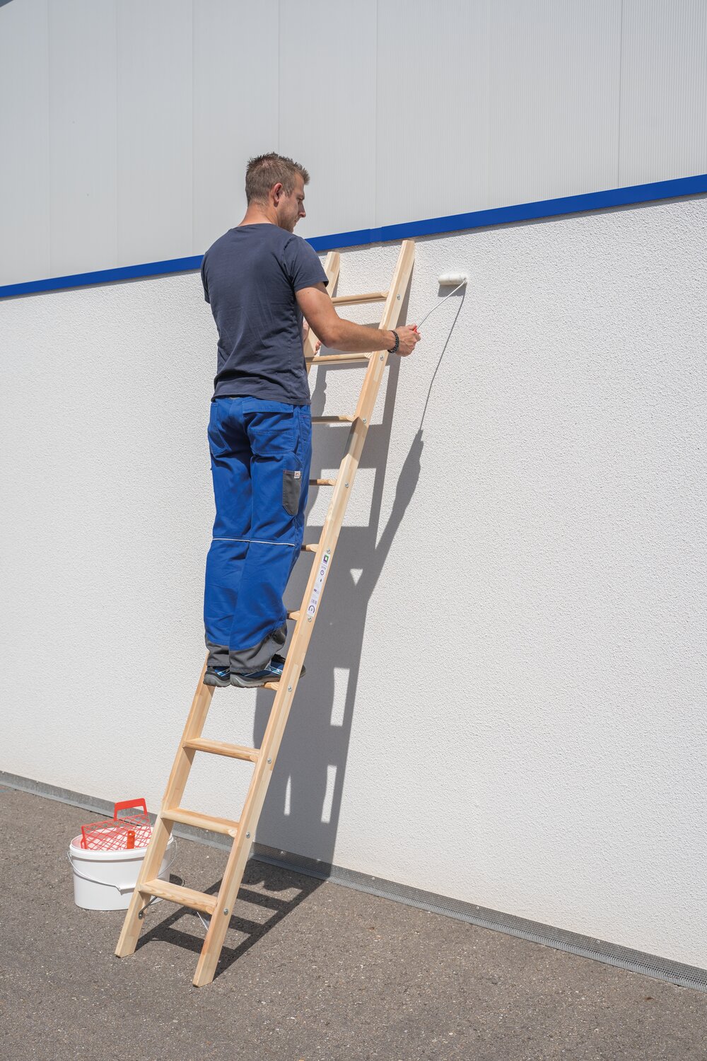 Milieubild 3811624 Munk Stufen-Anlegeleiter Holz ohne Traverse 6 Stufen