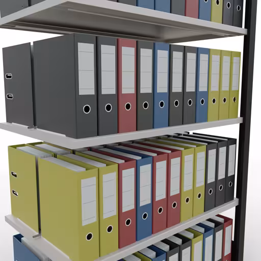 Anbauregal, Büro-Fachbodenregal Stecksystem MULTIplus150, 1800 x 1000 x 600 mm (HxBxT), 5 Fachböden, Längenriegel, mit Mittelanschlag, schwarz/lichtgrau aus der Kategorie Stecksystem mit der GTIN 4004514237507 Anbauregal, Büro-Fachbodenregal Stecksystem MULTIplus150, 1800 x 1000 x 600 mm (HxBxT), 5 Fachböden, Längenriegel, mit Mittelanschlag, schwarz/lichtgrau von der Marke Schulte Lagertechnik aus der Produktreihe Büroregale