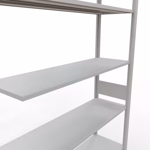 Zusatzbild des Artikels Anbauregal, Fachbodenregal Stecksystem MULTIplus150, 3000 x 1300 x 400 mm (HxBxT), 7 Fachböden, Längenriegel, RAL 7035 lichtgrau aus Anbauregal