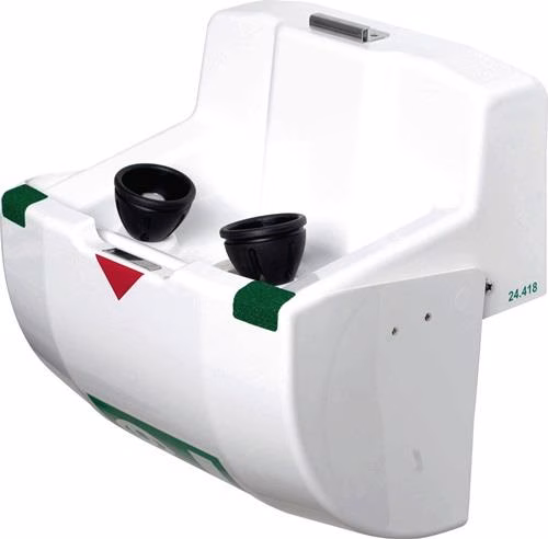 Detailbild 4057436 Augendusche PremiumLine mit Auffangbecken+Abdeckung Wandmontage3/8 Außengewinde Zoll B-SAFETY