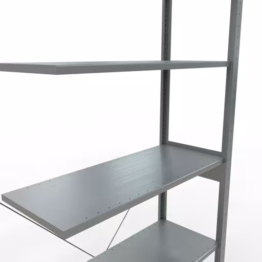 Anbauregal, Eckregal (Feld C) 2500 x 1000 x 400, 6 Fachböden, Kreuzstrebe, verzinkt mit der Artikelnr. 12746-ECK Anbauregal, Eckregal (Feld C) 2500 x 1000 x 400, 6 Fachböden, Kreuzstrebe, verzinkt von Schulte Lagertechnik aus der Kategorie Fachbodenregale