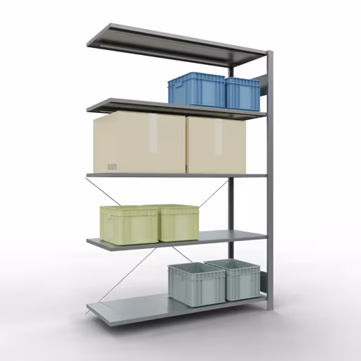 Produktbild Nr.6 des Artikels Stecksystem Anbauregal 2000x1300x500 mm, Typ 150 kg, verzinkt aus der Produktreihe Stecksystem von der Marke Schulte Lagertechnik
