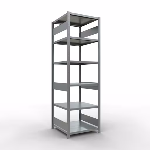 Grundregal, Fachbodenregal Stecksystem MULTIplus250, 2500 x 750 x 800 mm (HxBxT), 6 Fachböden, Längenriegel, verzinkt aus der Kategorie Grundregal mit der Artikelnummer 12981-75-LR