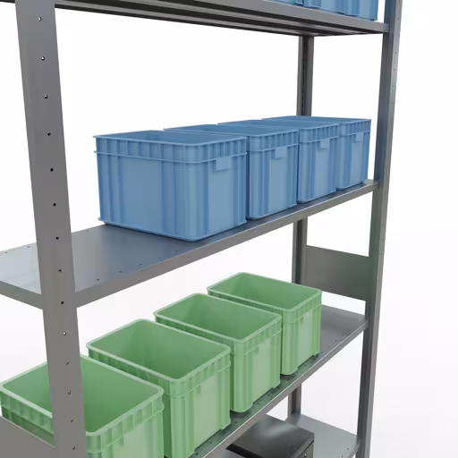 Grundregal, Fachbodenregal Stecksystem MULTIplus150, 3000 x 1300 x 300 mm (HxBxT), 7 Fachböden, Längenriegel, verzinkt von der Marke Schulte Lagertechnik aus der Produktreihe Stecksystem