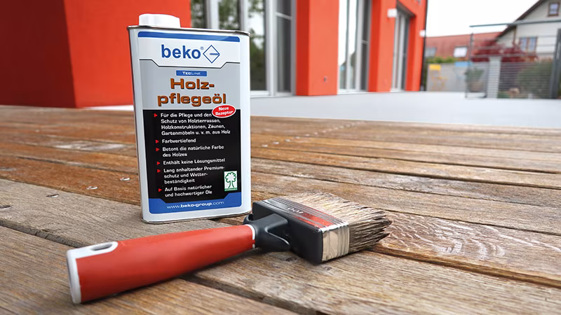 TecLine Holzpflegeöl 1 l Werbung, Holz, Plakat