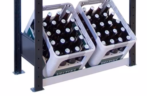 Abbildung Nr 10 des Artikels Grundregal, Getränkekistenregal 1800 x 750 x 300 mm (HxBxT), schwarz/silber, 3 Ebenen für 6 Getränkekisten aus der Produktgruppe Fachbodenregale von der Marke Schulte Lagertechnik