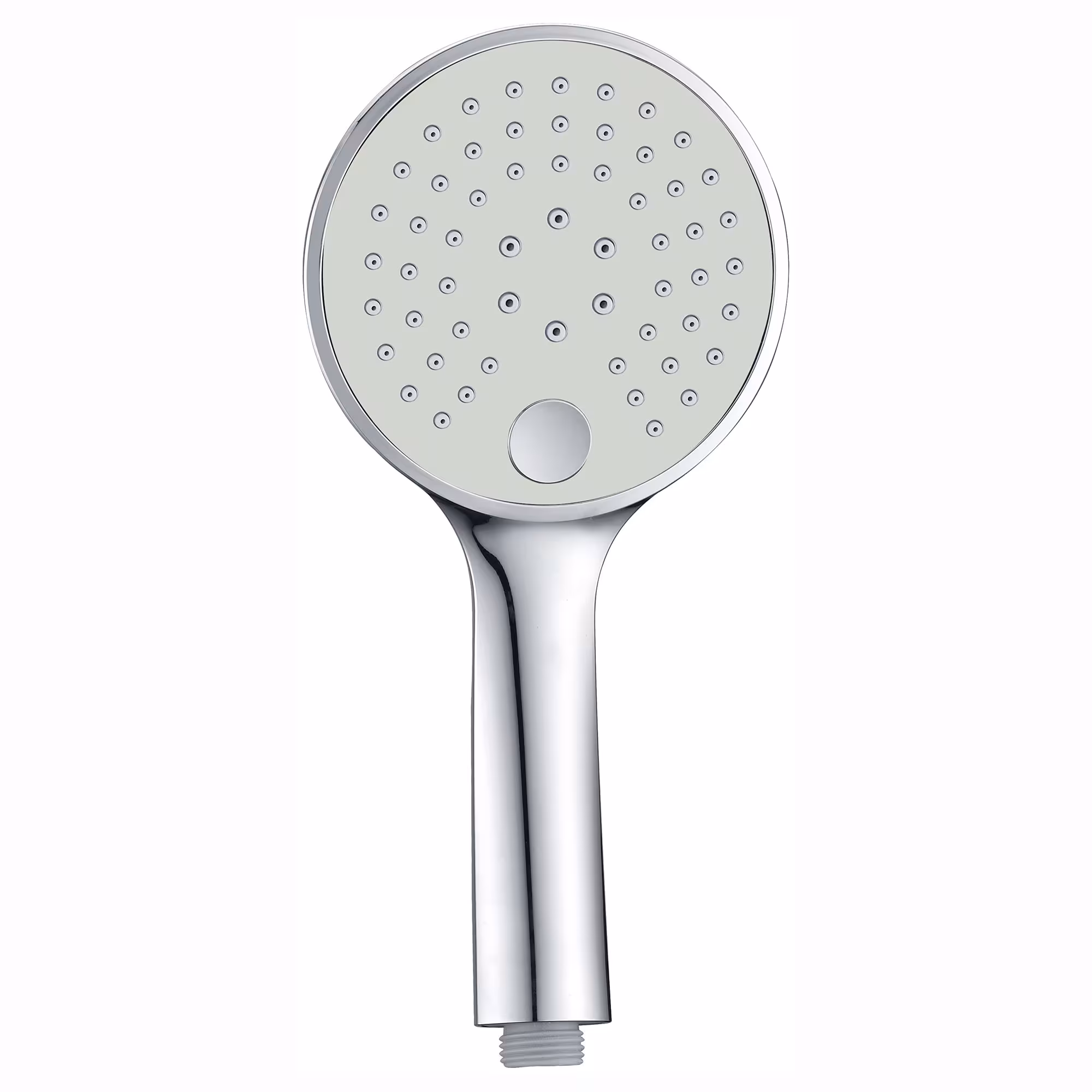 Handbrause NEO 3 verchromt mit grauer Strahlplatte und Noppen in weiß – 120mm 3 Strahlarten von der Marke sanicomfort Handbrausen Design NEO 3 Strahlarten Typ Ausführung: NEO 3 chrom, grau, weiß aus der Kategorie Hand-Kopfbrausen/Duschschläuche mit der Artikelnr. 1009389