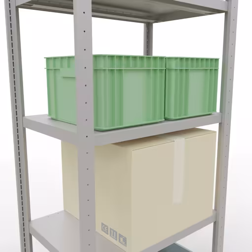 Abbildung Nr 15 des Artikels Grundregal, Fachbodenregal Stecksystem MULTIplus250, 2000 x 750 x 500 mm (HxBxT), 5 Fachböden, Längenriegel, RAL 7035 lichtgrau aus der Produktgruppe Stecksystem von der Marke Schulte Lagertechnik