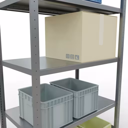 Abbildung Nr 14 des Artikels Grundregal, Fachbodenregal Stecksystem MULTIplus330, 2000 x 1000 x 600 mm (HxBxT), 5 Fachböden, Längenriegel, verzinkt aus der Produktgruppe Stecksystem von der Marke Schulte Lagertechnik