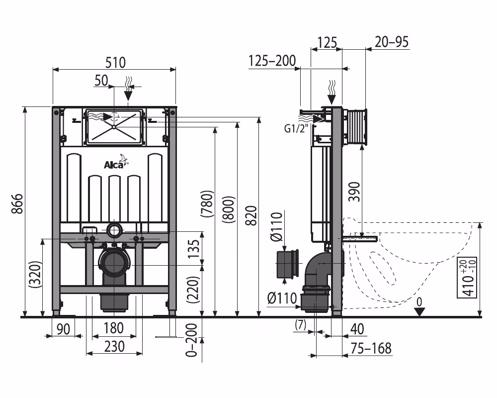 AM101 WC Montageelement | Unterputz Spülkasten zur Wandmontage Einbauhöhe 850mm aus der Kategorie Montagematerial Sanitärkeramik mit der GTIN 8595580549978 AlcaPlast AM101 WC Montageelement | Unterputz Spülkasten zur Wandmontage von der Marke AlcaPlast aus der Kategorie Montagematerial Sanitärkeramik