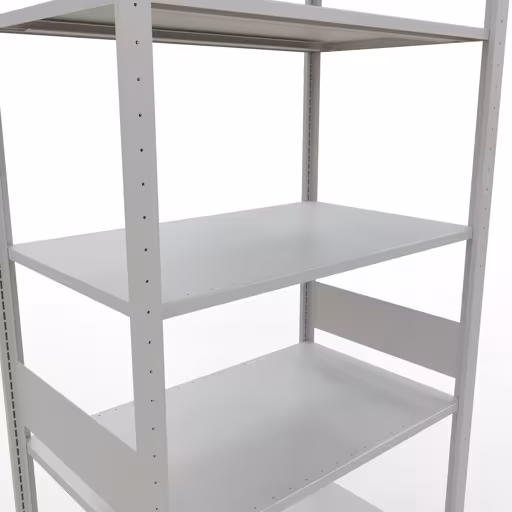 Grundregal, Fachbodenregal Stecksystem MULTIplus85, 3000 x 1000 x 600 mm (HxBxT), 7 Fachböden, Längenriegel, RAL 7035 lichtgrau von Schulte Lagertechnik mit der Artikelnr. 33062-LR