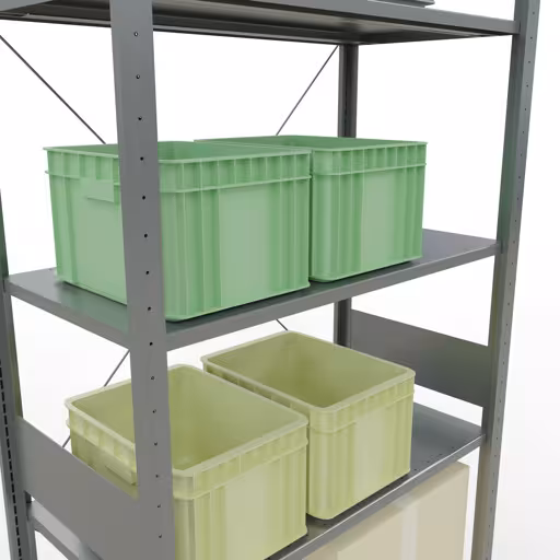 Grundregal, Fachbodenregal Stecksystem MULTIplus85, 3000 x 1000 x 500 mm (HxBxT), 7 Fachböden, Kreuzstrebe, verzinkt von der Marke Schulte Lagertechnik aus der Produktreihe Stecksystem