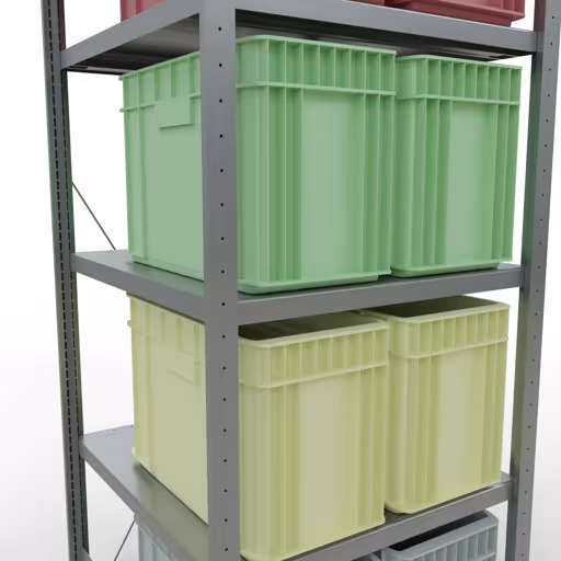 Abbildung Nr 15 des Artikels Grundregal, Fachbodenregal Stecksystem MULTIplus250, 2000 x 750 x 800 mm (HxBxT), 5 Fachböden, Kreuzstrebe, verzinkt aus der Produktgruppe Stecksystem von der Marke Schulte Lagertechnik