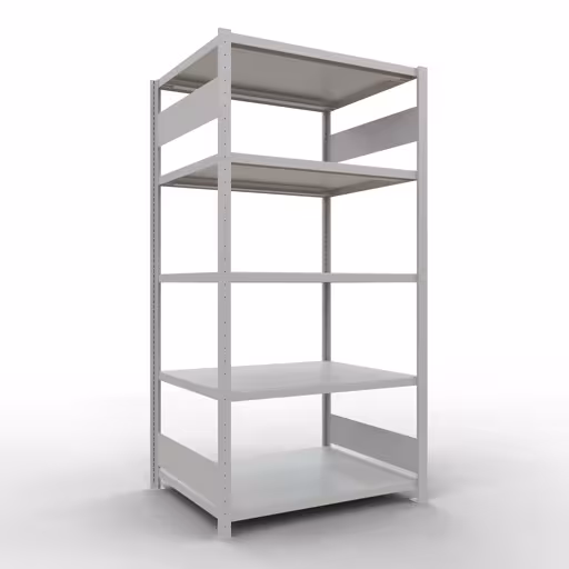 Grundregal, Fachbodenregal Stecksystem MULTIplus250, 2000 x 1000 x 800 mm (HxBxT), 5 Fachböden, Längenriegel, RAL 7035 lichtgrau aus der Kategorie Grundregal mit der Artikelnummer 32880-LR