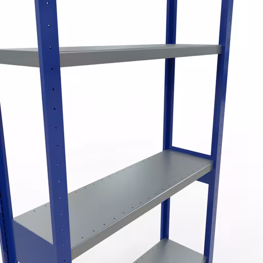 Abbildung Nr 10 des Artikels Grundregal, Fachbodenregal Stecksystem MULTIplus250, 3000 x 1000 x 300 mm (HxBxT), 7 Fachböden, Längenriegel, RAL 5010 enzianblau/verzinkt aus der Produktgruppe Stecksystem von der Marke Schulte Lagertechnik