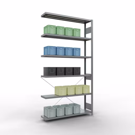 Abbildung Nr 13 des Artikels Stecksystem Anbauregal 2500x1300x300 mm, Typ 250 kg, verzinkt aus der Produktgruppe Stecksystem von der Marke Schulte Lagertechnik