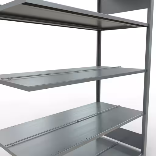 Abbildung Nr 13 des Artikels Anbauregal, Büro-Fachbodenregal Stecksystem MULTIplus150, 1800 x 1300 x 600 mm (HxBxT), 5 Fachböden, Längenriegel, verzinkt, mit Mittelanschlag aus der Produktgruppe Büroregale von der Marke Schulte Lagertechnik