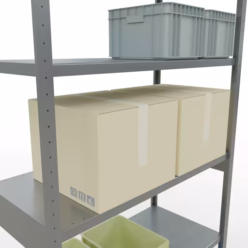 Abbildung Nr 15 des Artikels Grundregal, Fachbodenregal Stecksystem MULTIplus250, 3000 x 1300 x 600 mm (HxBxT), 7 Fachböden, Längenriegel, verzinkt aus der Produktgruppe Stecksystem von der Marke Schulte Lagertechnik