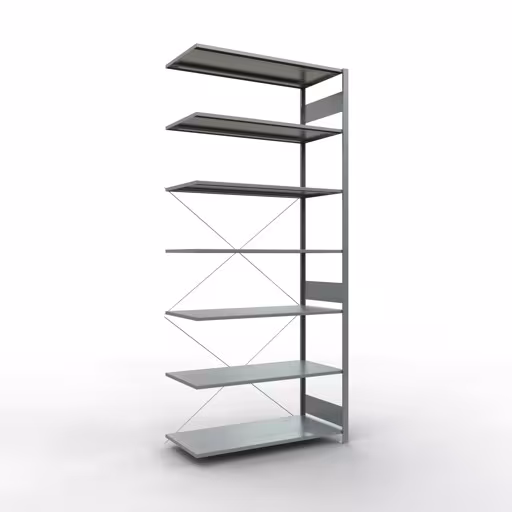 Stecksystem Anbauregal 3000x1300x600 mm, Typ 150 kg, verzinkt aus der Kategorie Anbauregal mit der Artikelnummer 12767-130