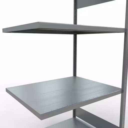 Anbauregal, Fachbodenregal Stecksystem MULTIplus330, 2000 x 1000 x 800 mm (HxBxT), 5 Fachböden, Längenriegel, verzinkt von Schulte Lagertechnik mit der Artikelnr. 13985-LR