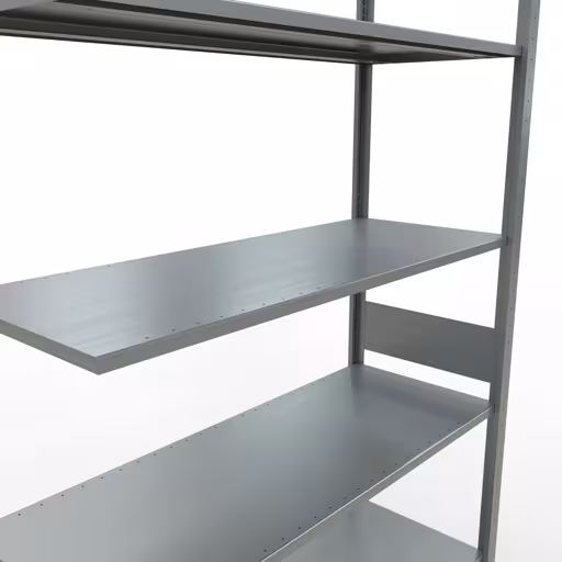 Anbauregal, Fachbodenregal Stecksystem MULTIplus150, 3000 x 1300 x 500 mm (HxBxT), 7 Fachböden, Längenriegel, verzinkt von Schulte Lagertechnik aus der Kategorie Stecksystem