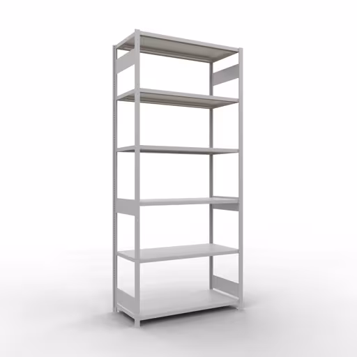 Grundregal, Fachbodenregal Stecksystem MULTIplus250, 3000 x 1300 x 600 mm (HxBxT), 7 Fachböden, Längenriegel, RAL 7035 lichtgrau aus der Kategorie Grundregal mit der Artikelnummer 32862-130-LR
