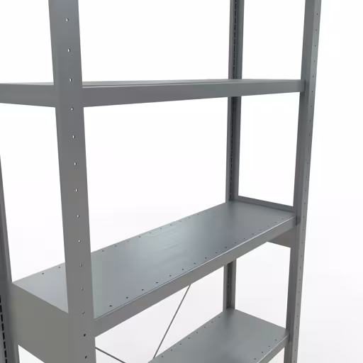 Produktbild Nr.7 des Artikels Grundregal, Fachbodenregal Stecksystem MULTIplus250, 2500 x 1000 x 300 mm (HxBxT), 6 Fachböden, Kreuzstrebe, verzinkt aus der Produktreihe Stecksystem von der Marke Schulte Lagertechnik