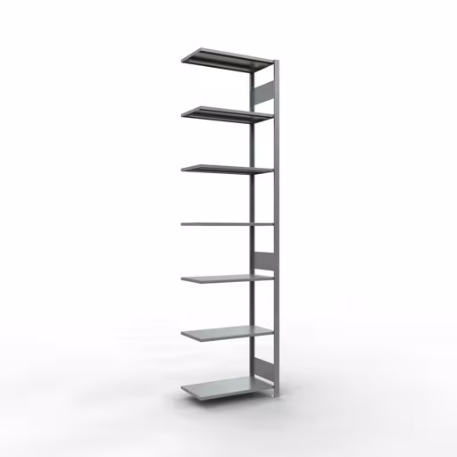 Anbauregal, Fachbodenregal Stecksystem MULTIplus150, 3000 x 750 x 400 mm (HxBxT), 7 Fachböden, Längenriegel, verzinkt aus der Kategorie Anbauregal mit der Artikelnummer 12747-75-LR
